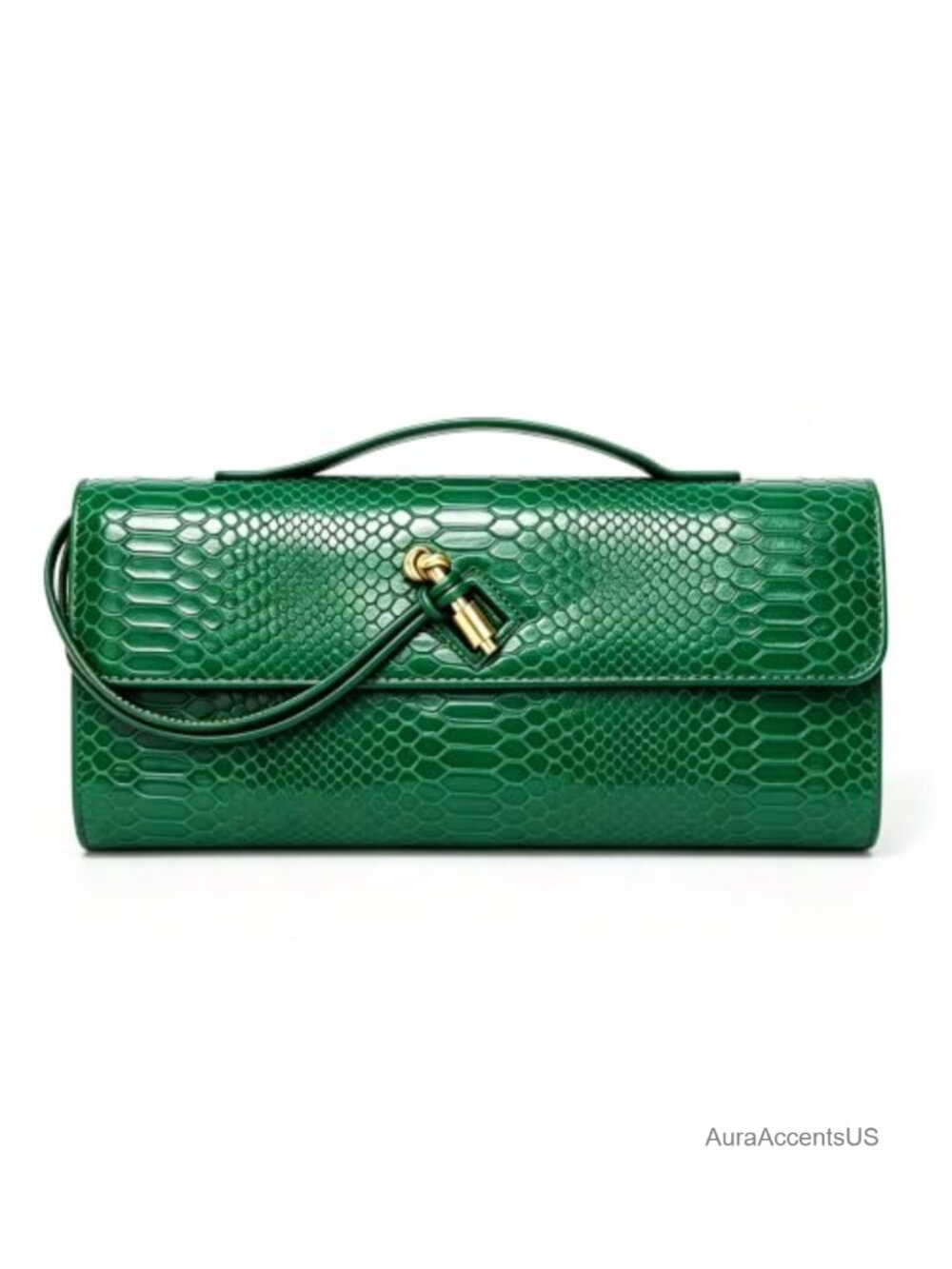 Vegan Leather Woven Clutch Purse with Snake Print, Adjustable Strap,